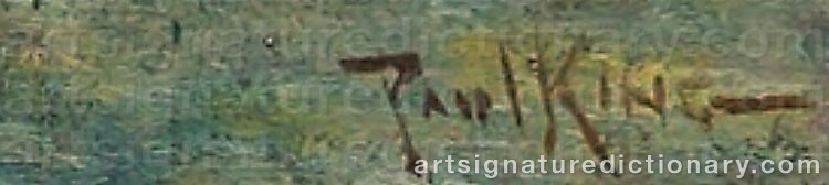 Authentic signature by Paul Bernard KING on  artwork