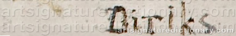 Authentic signature by Edvard DIRIKS on artwork