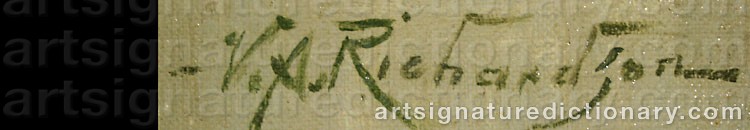 Authentic signature by Volney Allan RICHARDSON on  artwork