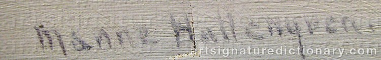 Signature by August Emanuel ‘Manne’ HALLENGREN