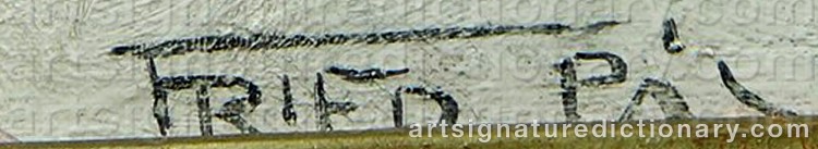 Authentic signature by Pal FRIED on Painting/Watercolour artwork