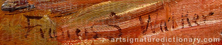 Authentic signature by Francis S. WALKER on  artwork