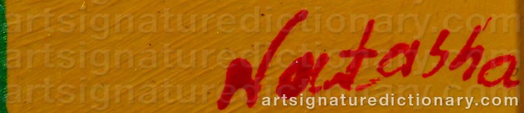 Authentic signature by Natasha ANDERSSON on artwork