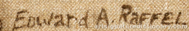 Authentic signature by Edward A. RAFFEL on  artwork