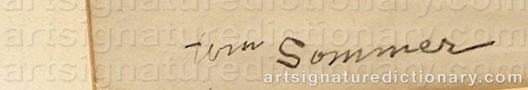 Authentic signature by William SOMMER on artwork