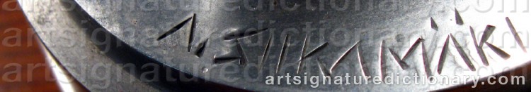 Authentic signature by Arvo SIIKAMÄKI on Sculpture artwork