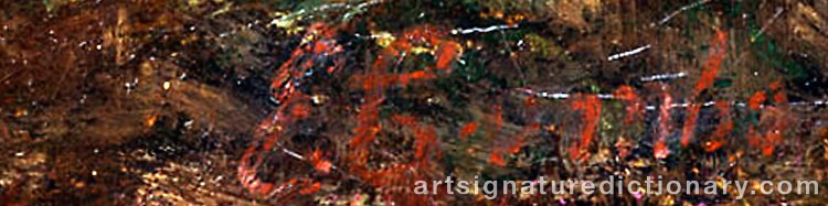 Authentic signature by Ettore CUMBO on  artwork