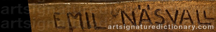 Authentic signature by Per Emil NÄSVALL on artwork