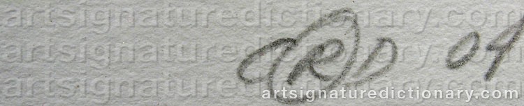 Authentic signature by Cathrine Raben DAVIDSEN on  artwork