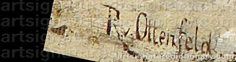 Authentic signature by Rudolf Von OTTENFELD on  artwork