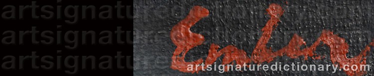 Authentic signature by Frantisek EMLER on  artwork