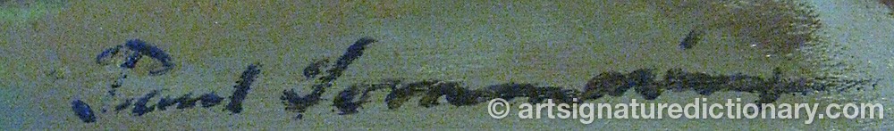 Authentic signature by Paul SOMMARIN on  artwork