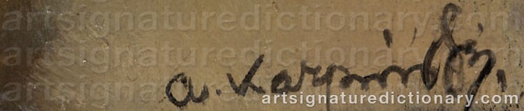 Authentic signature by Alfons KARPINSKI on artwork
