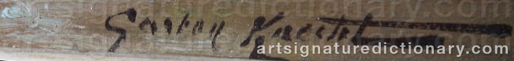 Authentic signature by Gaston KNECHT on  artwork