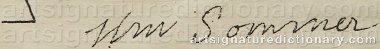 Authentic signature by William SOMMER on artwork