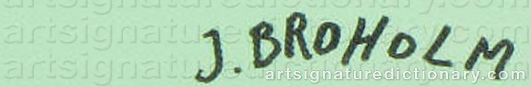 Authentic signature by Jørn BROHOLM on  artwork
