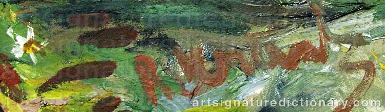 Authentic signature by Rickard KRANTZ on  artwork