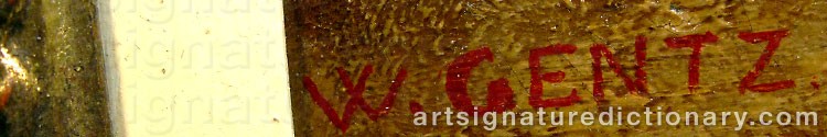 Authentic signature by Wilhelm Karl GENTZ on  artwork