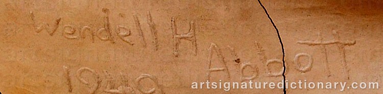 Authentic signature by Wendell H. ABBOTT on  artwork