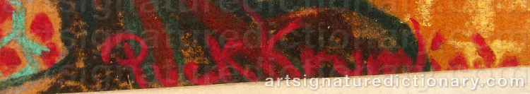 Authentic signature by Puck KRUMLINDE on  artwork