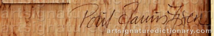 Authentic signature by Poul Janus IPSEN on  artwork