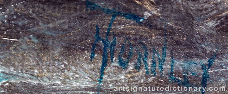 Authentic signature by Charles THORNELY on  artwork