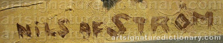 Authentic signature by Nils Rickard David Af STRÖM on artwork
