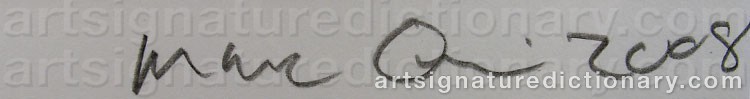 Authentic signature by Marc QUINN on artwork