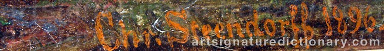 Authentic signature by Christian Wilhelm STEENDORFF on  artwork