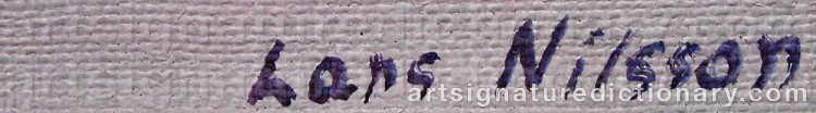 Authentic signature by Lars NILSSON on  artwork