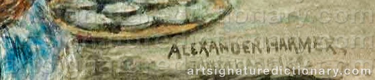 Authentic signature by Alexander Francis HARMER on  artwork