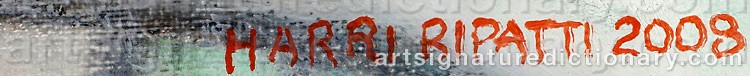 Authentic signature by Harri RIPATTI on artwork