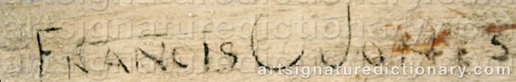 Authentic signature by Francis Coates JONES on  artwork