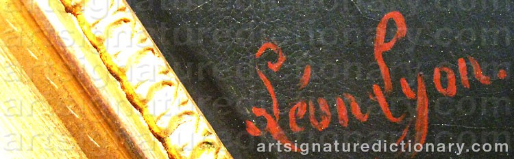 Authentic signature by Léon LYON on  artwork