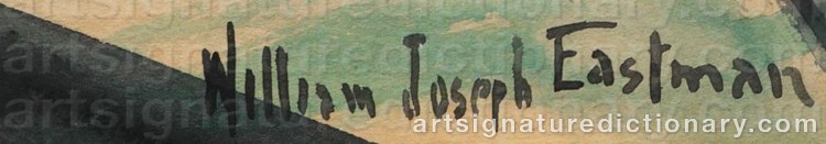 Authentic signature by William Joseph EASTMAN on artwork