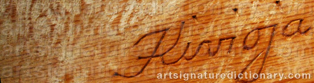 Authentic signature by Mauno KIVIOJA on  artwork