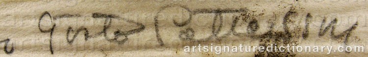 Authentic signature by Gösta PETTERSSON on  artwork
