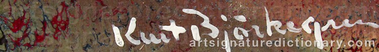 Authentic signature by Kurt BJÖRKEGREN on  artwork
