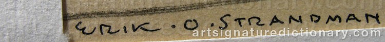 Authentic signature by Erik STRANDMAN on artwork