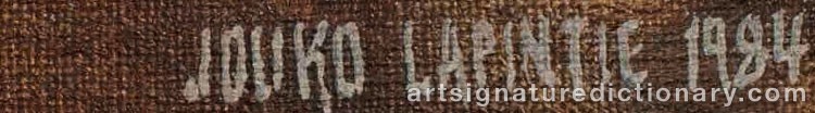 Authentic signature by Jouko LAPINTIE on  artwork