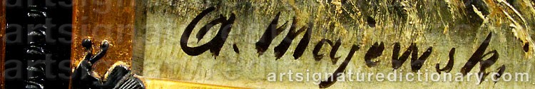 Authentic signature by A. MAJEWSKI on  artwork
