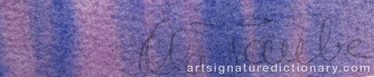 Authentic signature by Ola TAUBE on artwork