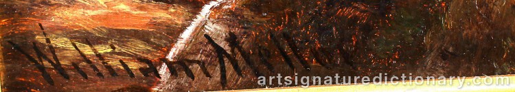 Authentic signature by William MELLOR on  artwork