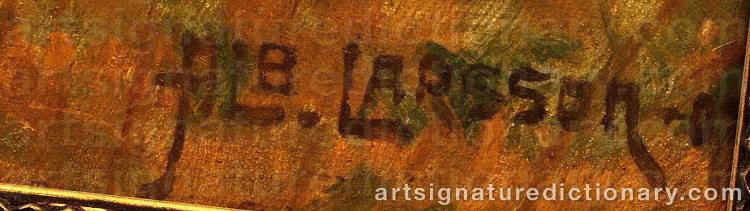 Authentic signature by Albert LARSSON on  artwork