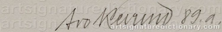 Authentic signature by Avo KEEREND on artwork
