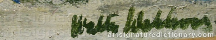 Authentic signature by Karl Walter WAHLROOS on  artwork