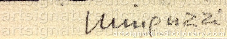 Authentic signature by Luciano MINGUZZI on  artwork