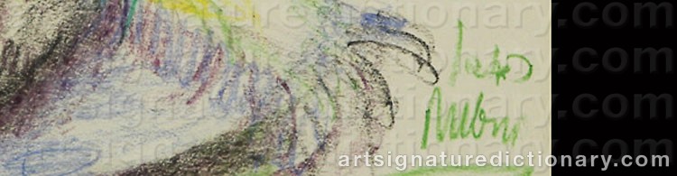 Authentic signature by Reuven RUBIN on  artwork