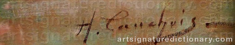 Authentic signature by Eugène Henri CAUCHOIS on  artwork