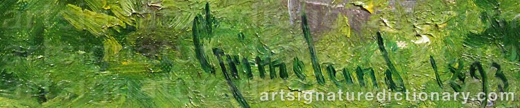 Authentic signature by Johannes GRIMELUND on artwork